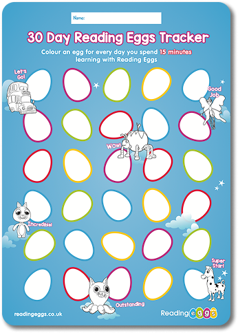 30 day Reading Eggs tracker