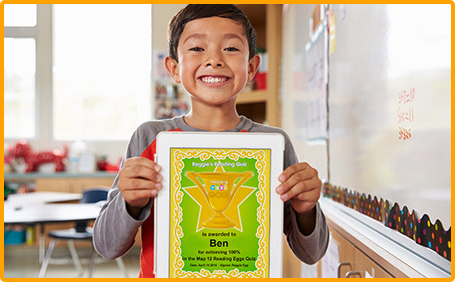 Student with Reading Eggs Certificate - Science of Reading success
